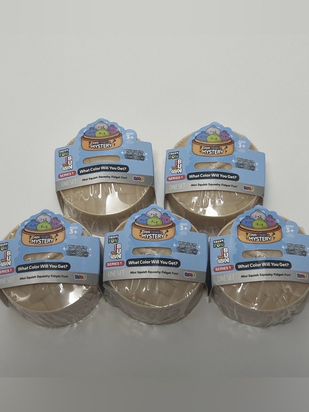 LOT OF 5 Crazy Fun Viral Mini Mystery Squishy Bun Dumpling Series 1 Holo NEW